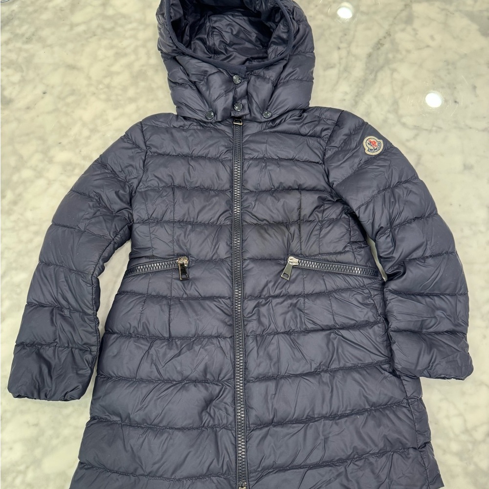 Moncler Blue Puffer Jacket with Insulated Filling and Water-Resistant Material